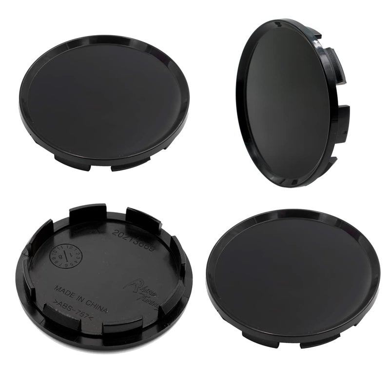 RTRHINOTUNING 63mm 2.5in Wheel Center Caps for Dodge Ram 1500 Dakota Durango 52005732, 63mm(2.48in)/57mm(2.26in) 4 Pack Black Hub Caps - Image 1